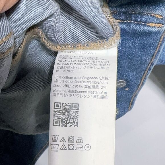 Calvin Klein Women’s S Jeans Classic Trucker Jacket Moonlight Dust Stretch Denim - Picture 10 of 16